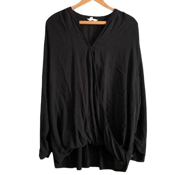 Terra & Sky Tops - Terra & Sky Black Blouse Size 3X (24W-26W)